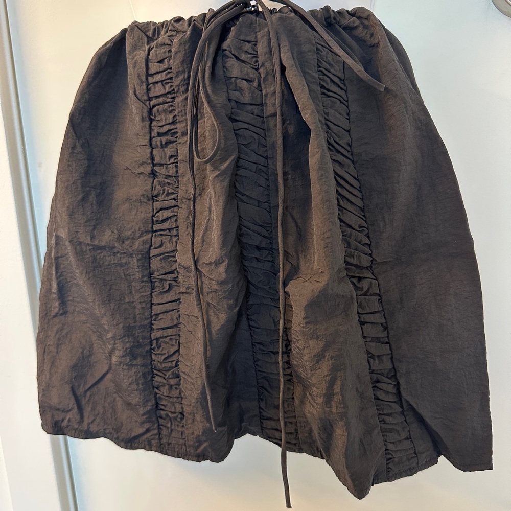 EGO Charcoal A-Line Skirt with Ruched Design